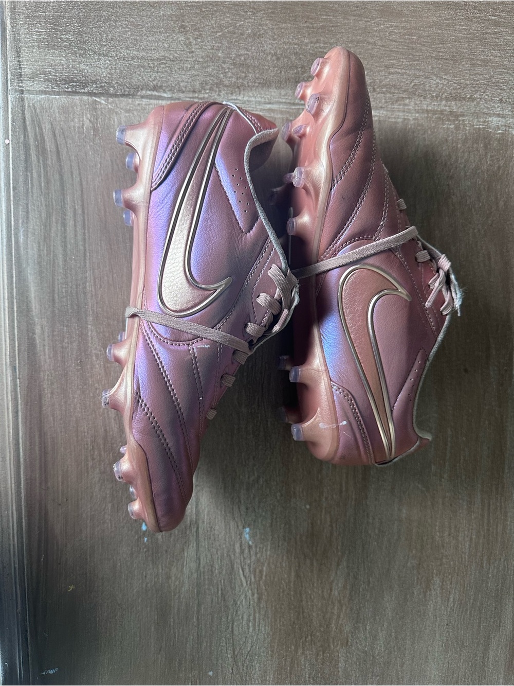 Nike Women's Iridescent Rose Gold Soccer Sneakers - Picture 5 of 8
